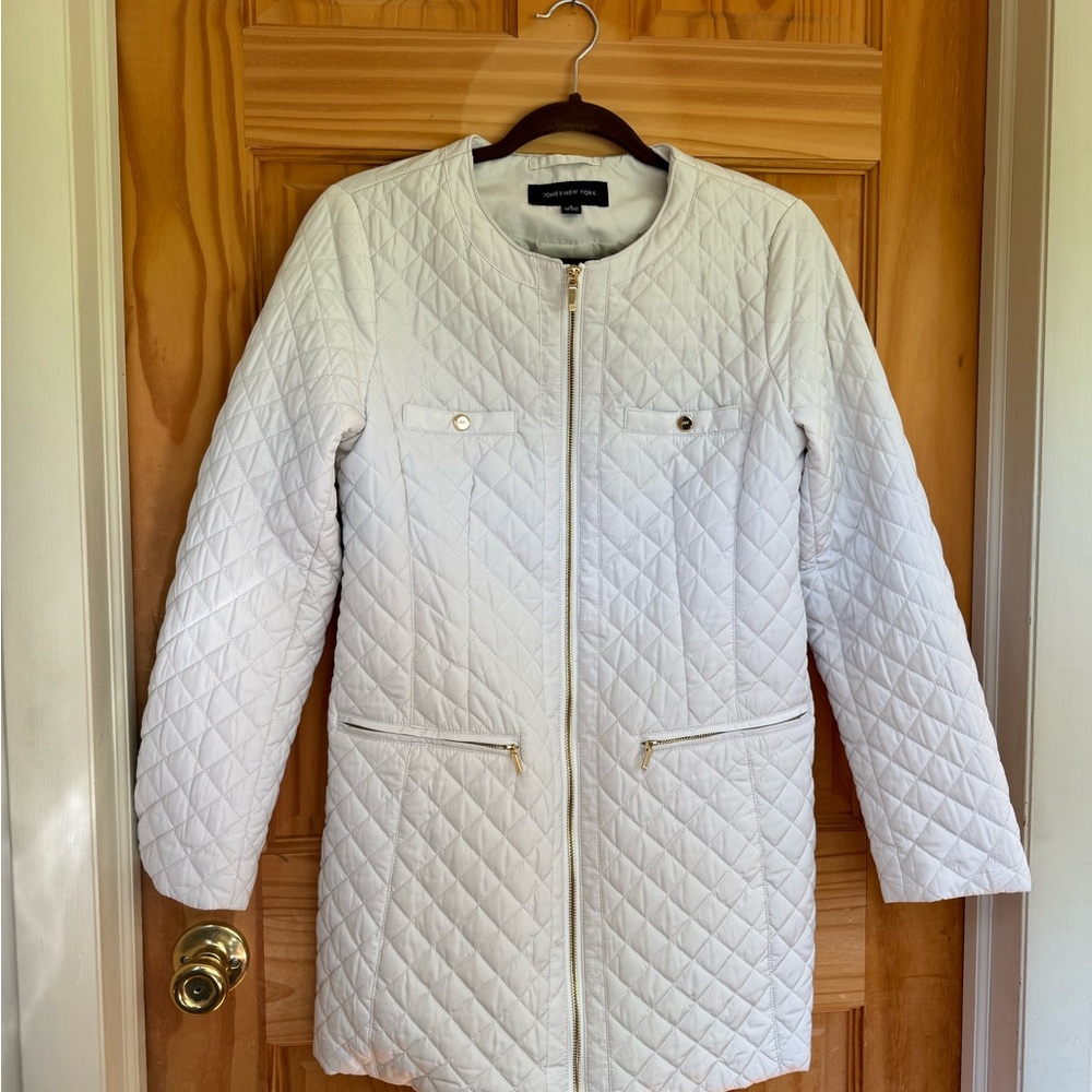 Jones New York Quilted Ivory Jacket